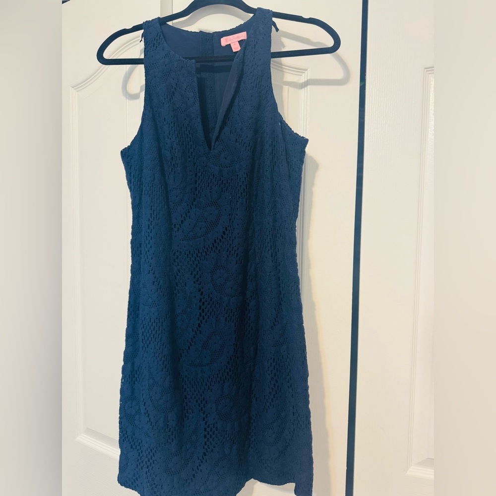 Lilly Pulitzer Navy Lace Sleeveless Dress